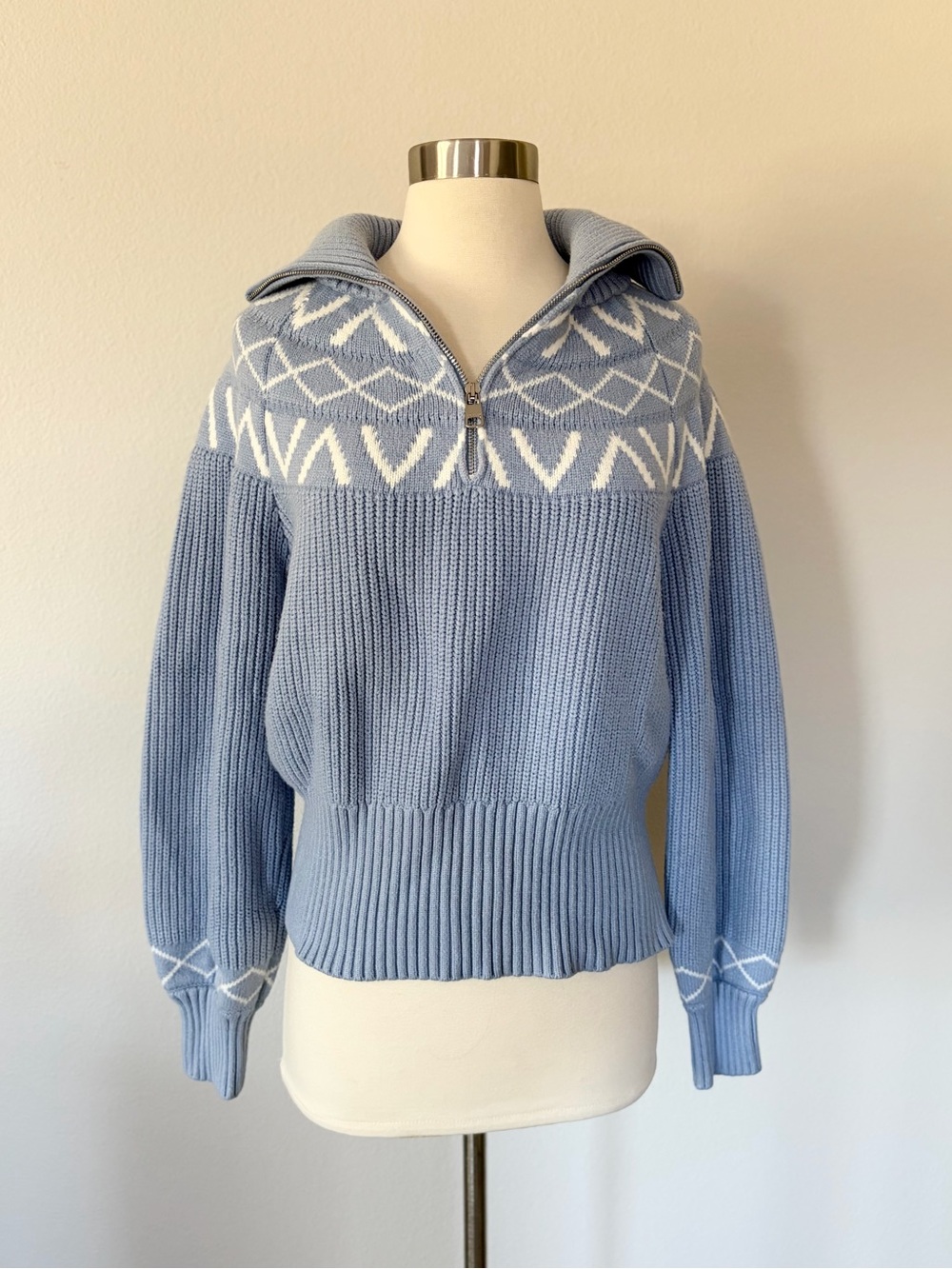 Varley Sigrid Fair Isle Half Zip Sweater Small S